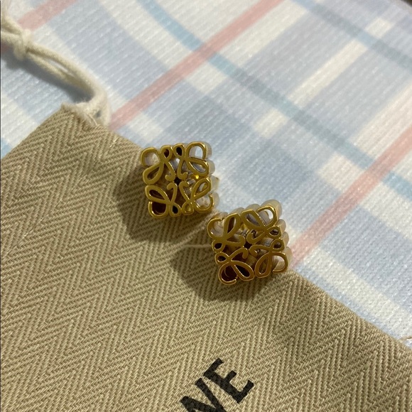 Loewe Gold Stud Earrings - Picture 1 of 4